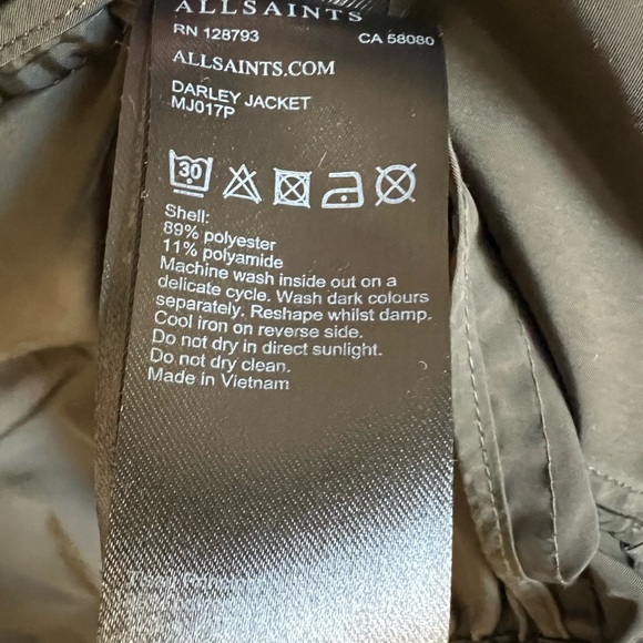 AllSaints Fursdon Lightweight Ramskull Hooded Windbreaker Jacket XXL MSRP: $245 - Picture 5 of 6